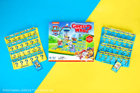 USAOPOLY Paw Patrol face cards with Chase and Skye for quick deductions.