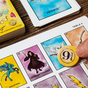 USAOPOLY Harry Potter Loteria boards with bilingual play, great for language learning and fun