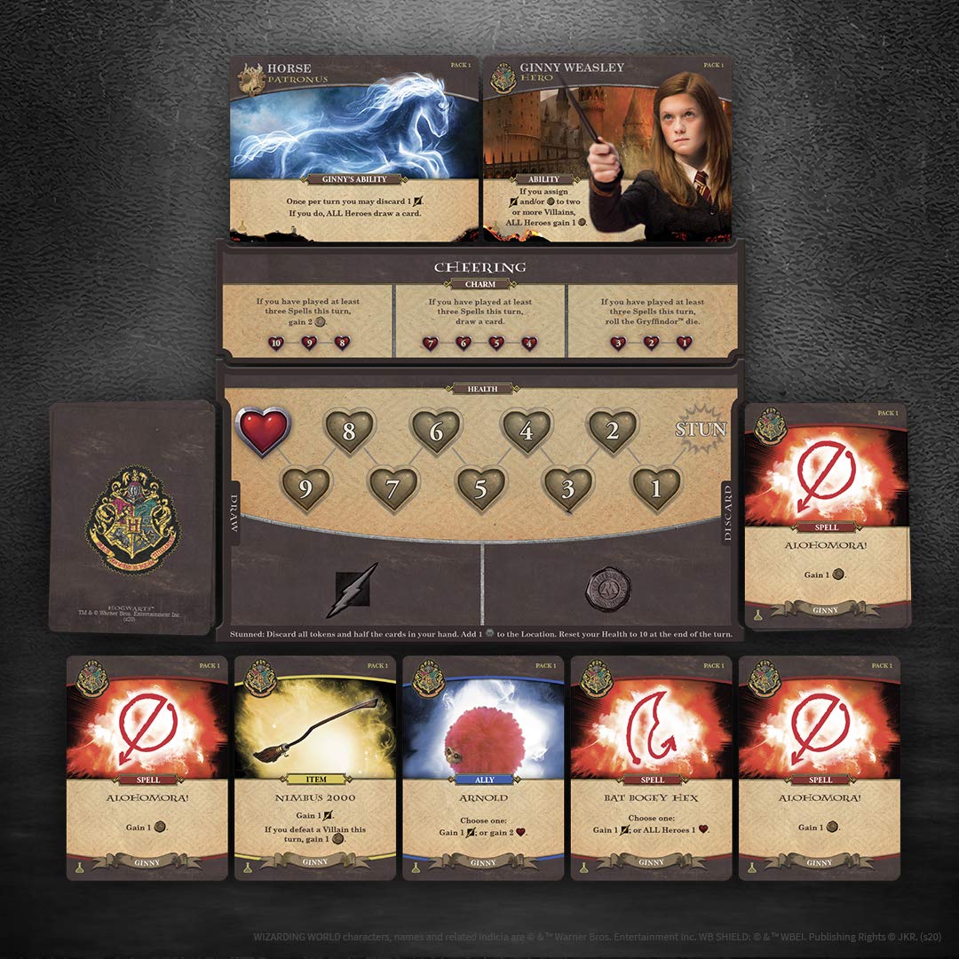 USAOPOLY Charms and Potions charm ability mechanic expands player boards and strategy