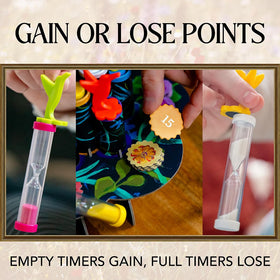 USAOPOLY Hummingbirds flowers and timers—precise timing for rewarding nectar collection.