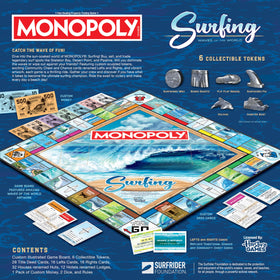 USAOPOLY Monopoly Surfing Waves LEFTS and RIGHTS cards for ride moments.