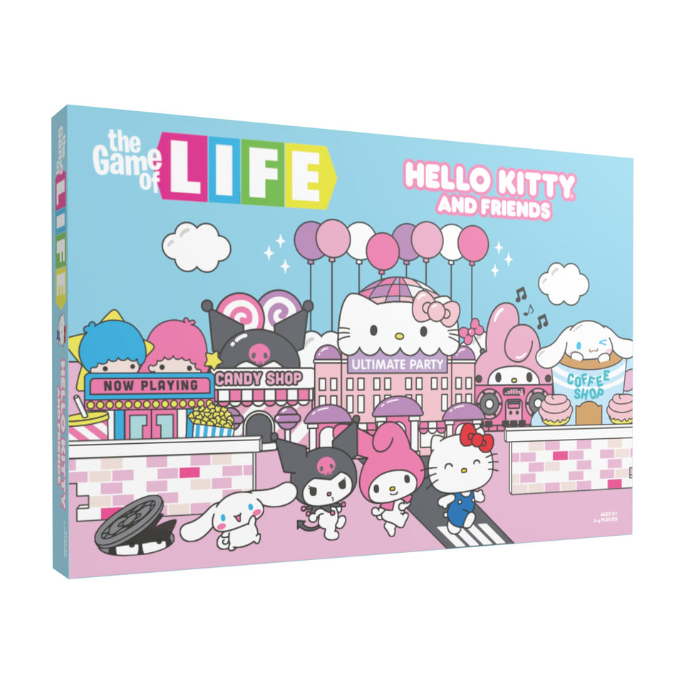 USAOPOLY Life Hello Kitty & Friends board game box with vibrant art for family play