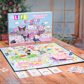USAOPOLY Life Hello Kitty wheel spin builds anticipation during turns and decisions