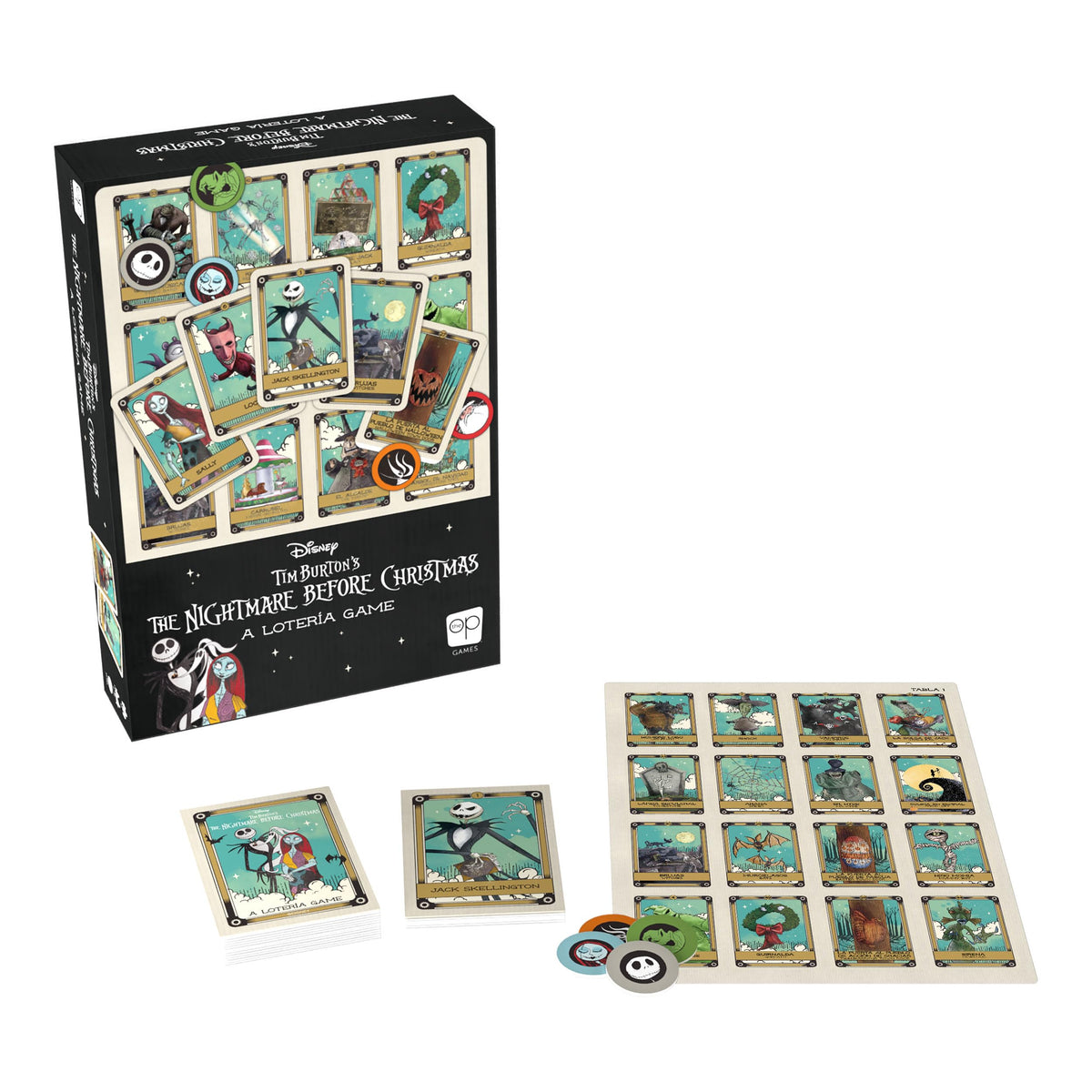 USAOPOLY Jack Skellington board illustration adds playful visuals to gatherings