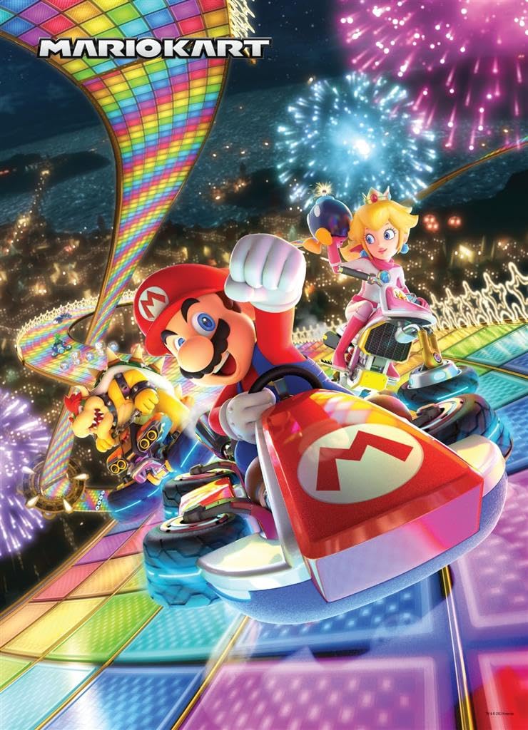 USAOPOLY Mario Kart Rainbow Road finished size 19x27 layout suitable for display