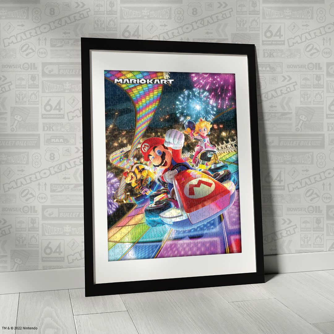 USAOPOLY Mario Kart Rainbow Road Princess Peach and Bob-omb detail for collectibility and gift appeal