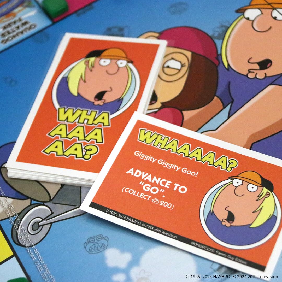 USAOPOLY Monopoly Family Guy Quahog map board for immersive setup.