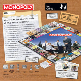 USAOPOLY Monopoly: The Office packaging supports quick setup and durable components for game nights.