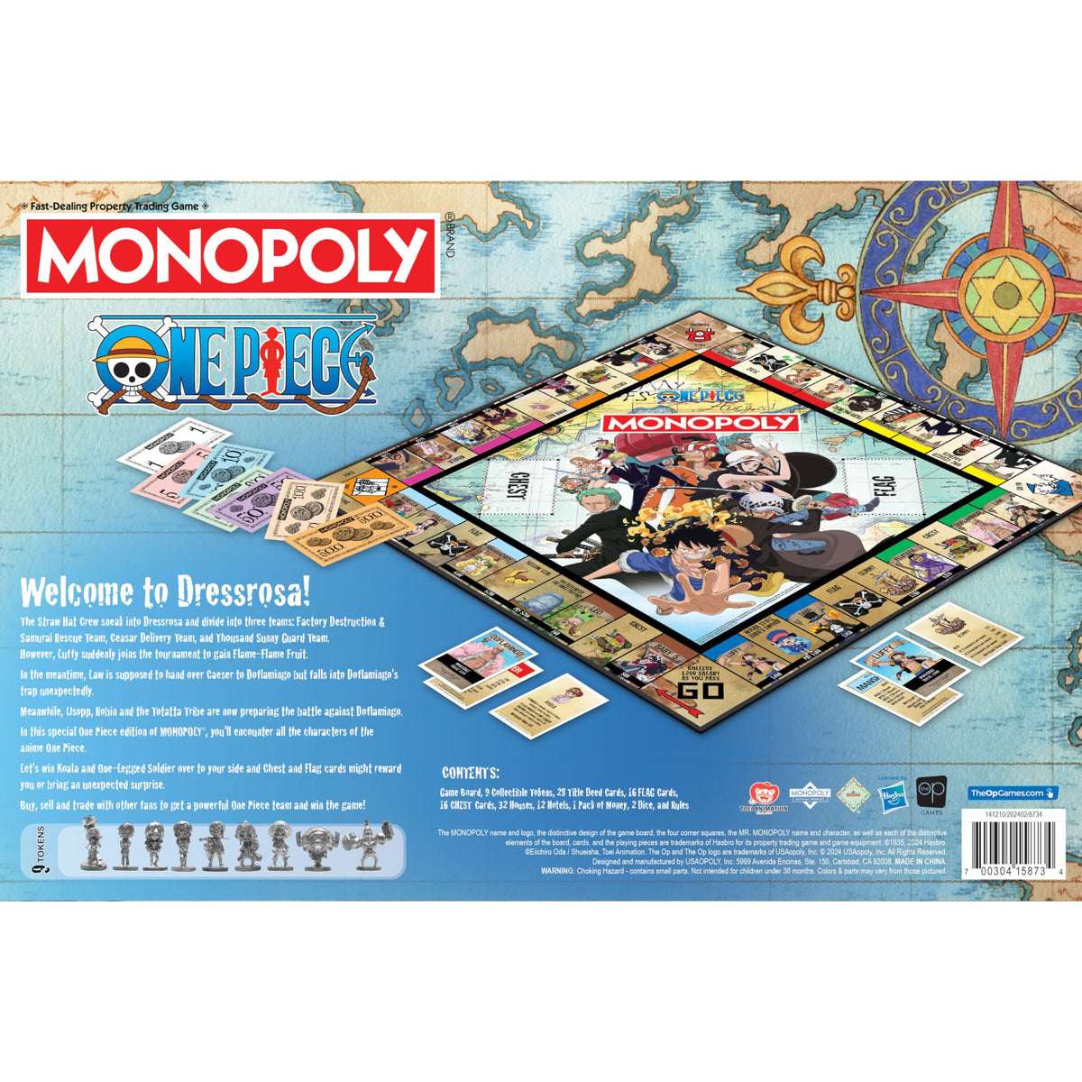 USAOPOLY Monopoly One Piece Edition Franky token powers bold combos
