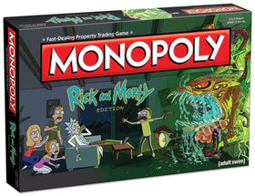 USAOPOLY Rick & Morty Monopoly box front for display and gifting