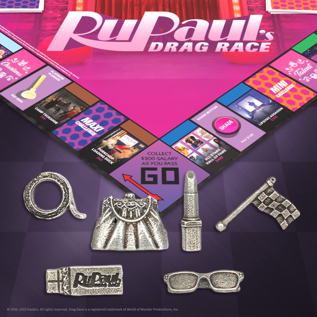 USAOPOLY RuPaul's Drag Race tokens add character to gameplay.