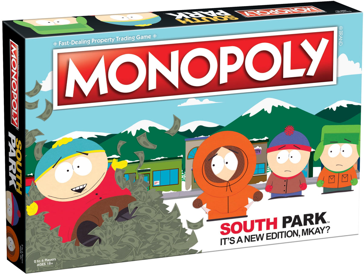 USAOPOLY Monopoly South Park box and board for immersive game nights
