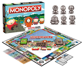 USAOPOLY Monopoly South Park character tokens in action on the board