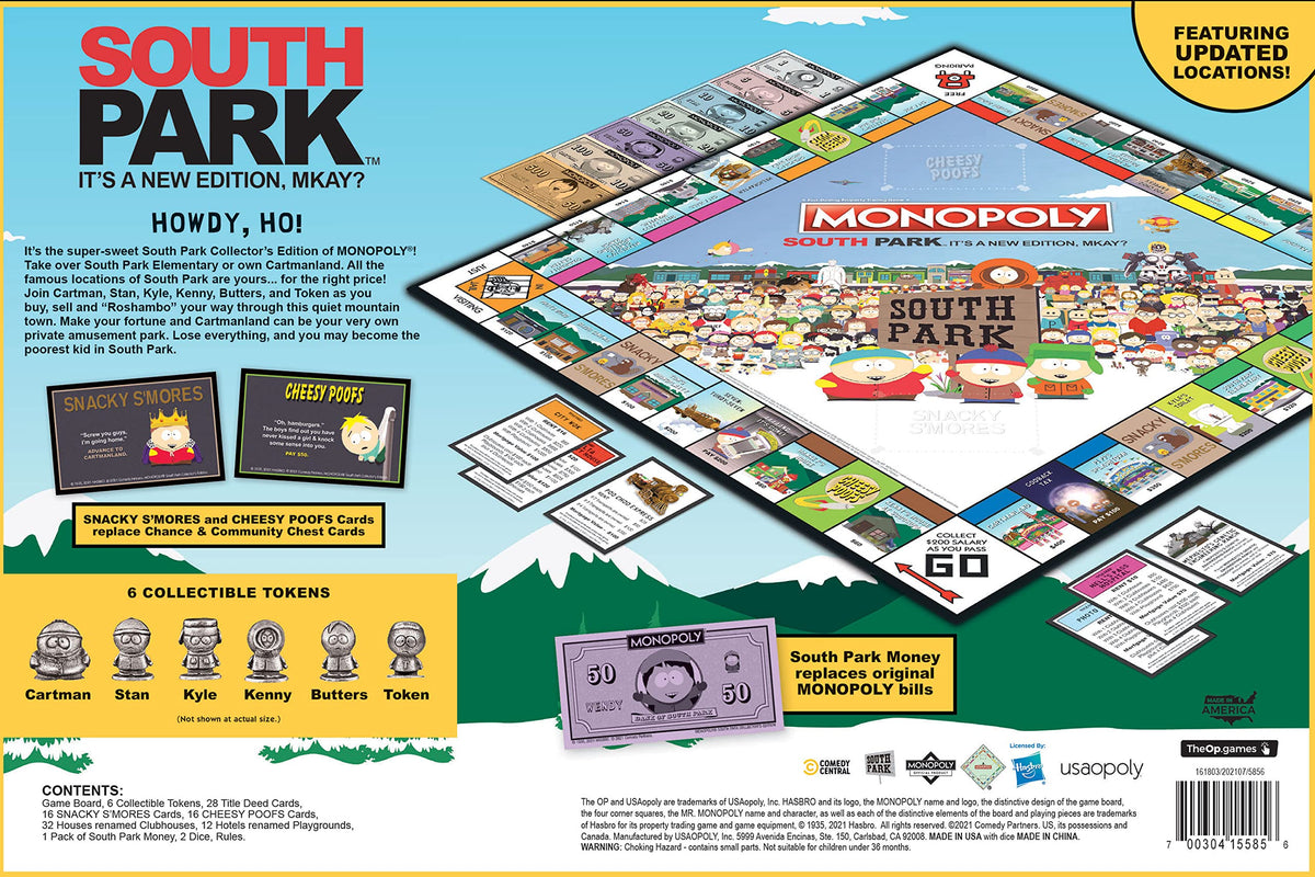 USAOPOLY Monopoly South Park collector edition art for display
