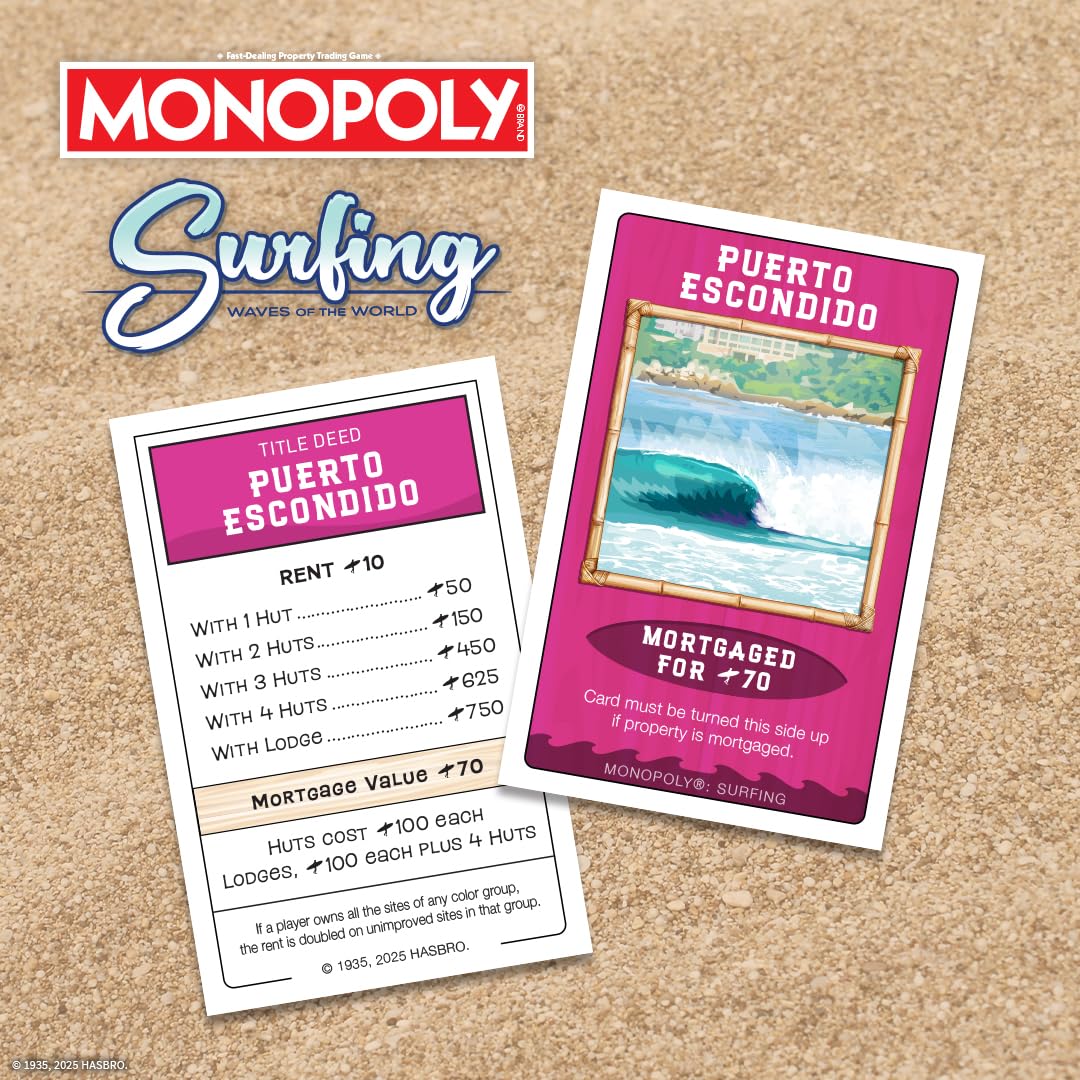 USAOPOLY Monopoly Surfing Waves fin token for quick strategic moves.