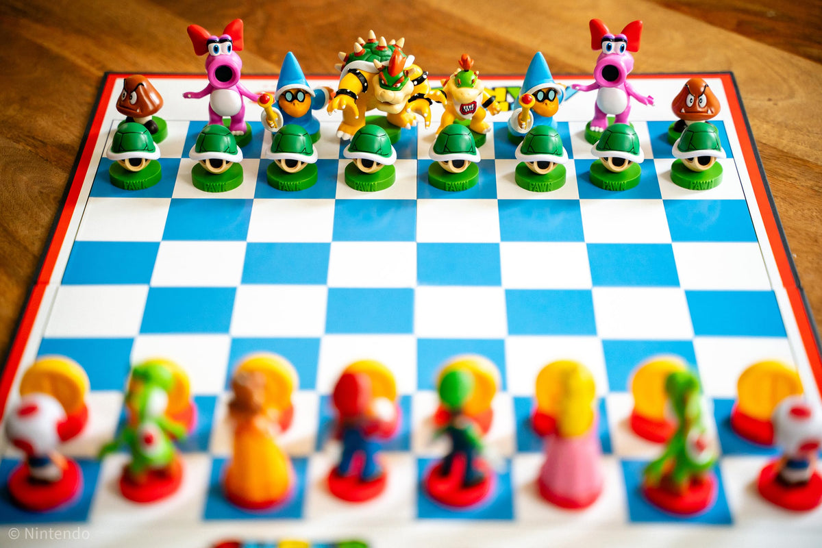 USAopoly Super Mario chess set hand-painted pieces with vibrant colors