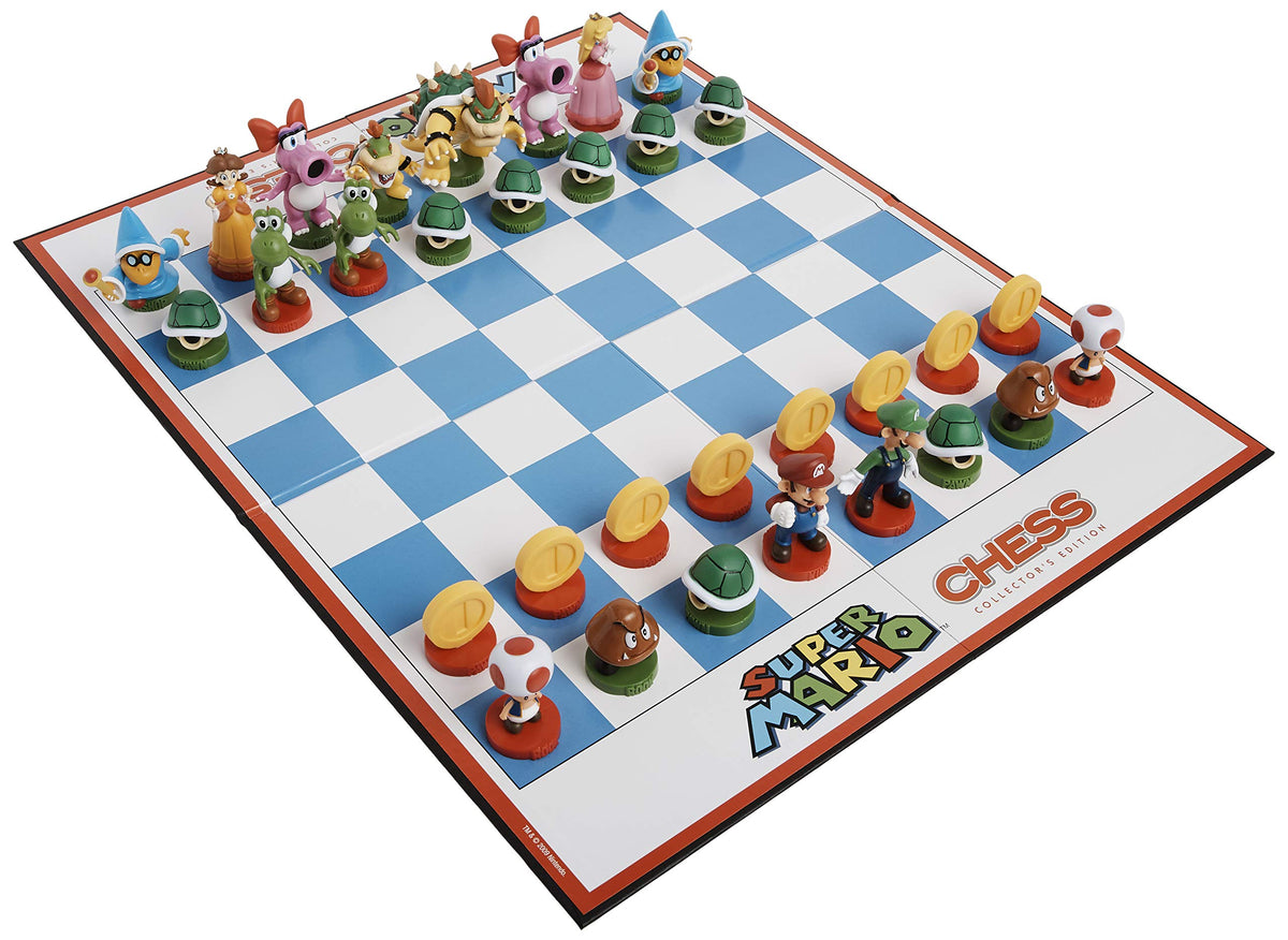 USAopoly Super Mario chess set Toad piece with cheerful look for quick games