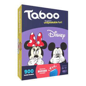 USAOPOLY Taboo Disney Edition box front featuring iconic Disney imagery for family game night