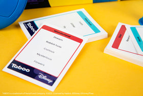 USAOPOLY Taboo Disney Edition game-night setup shown for cozy family fun