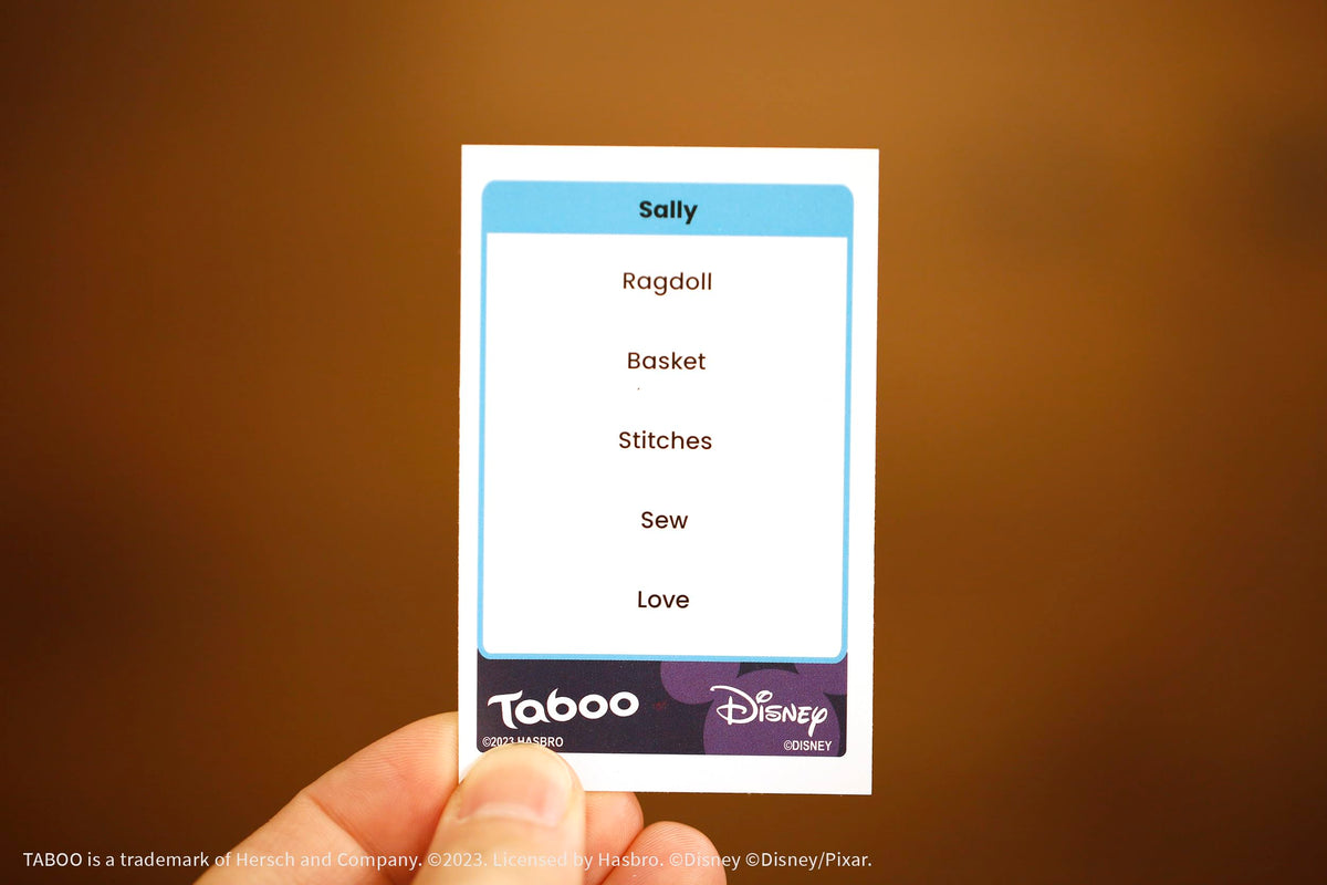 USAOPOLY Taboo Disney Edition player piles and components for smooth turn-taking