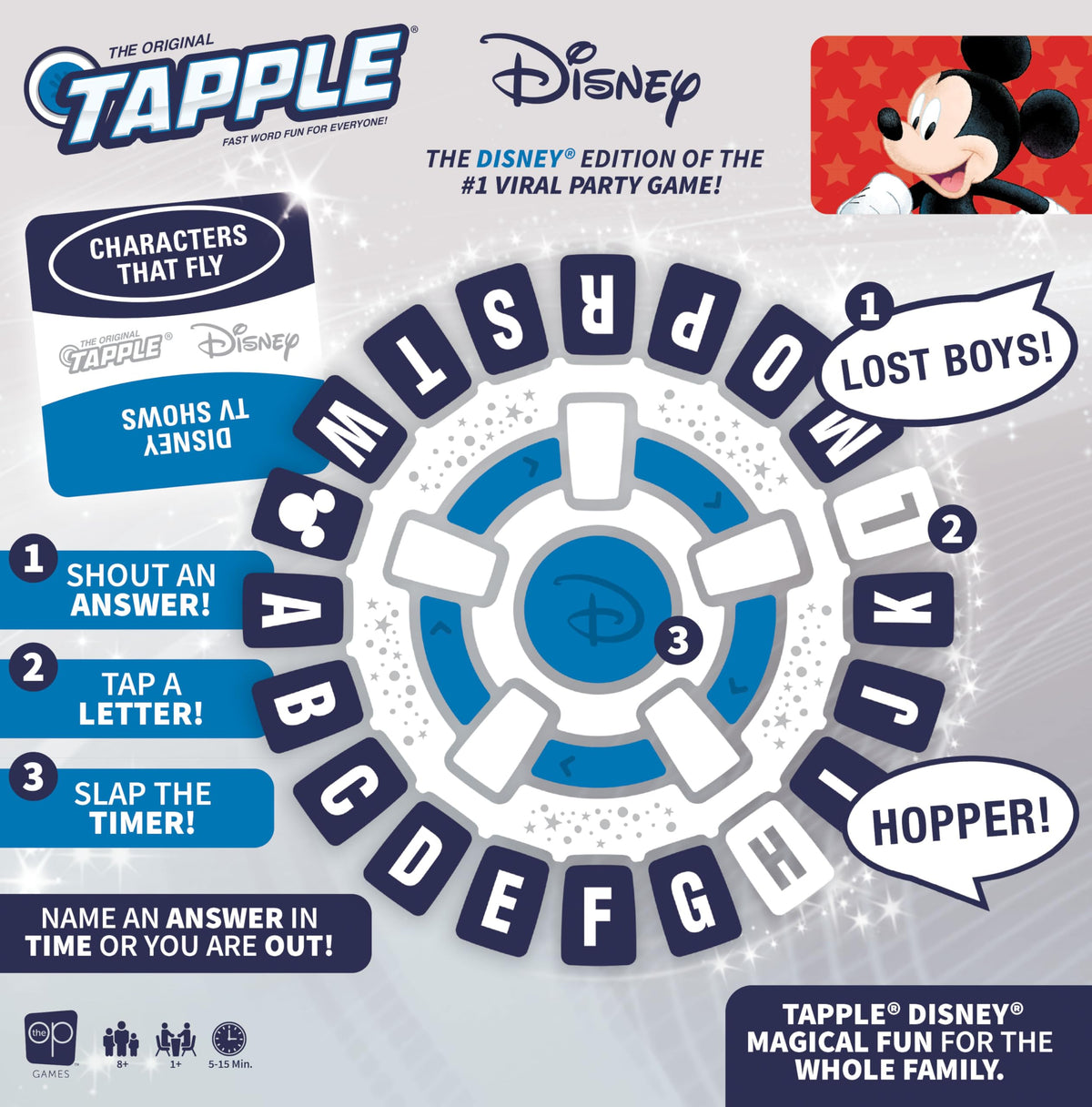 USAOPOLY TAPPLE Disney Edition portable travel case.