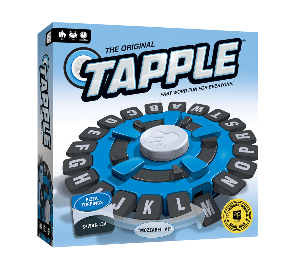 USAOPOLY TAPPLE wheel set up for fast word play at family night.