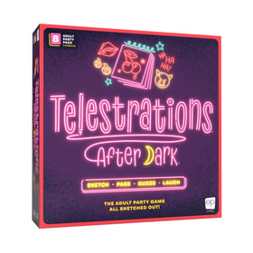 USAOPOLY Telestrations After Dark draw prompts for adults, fueling party laughs.