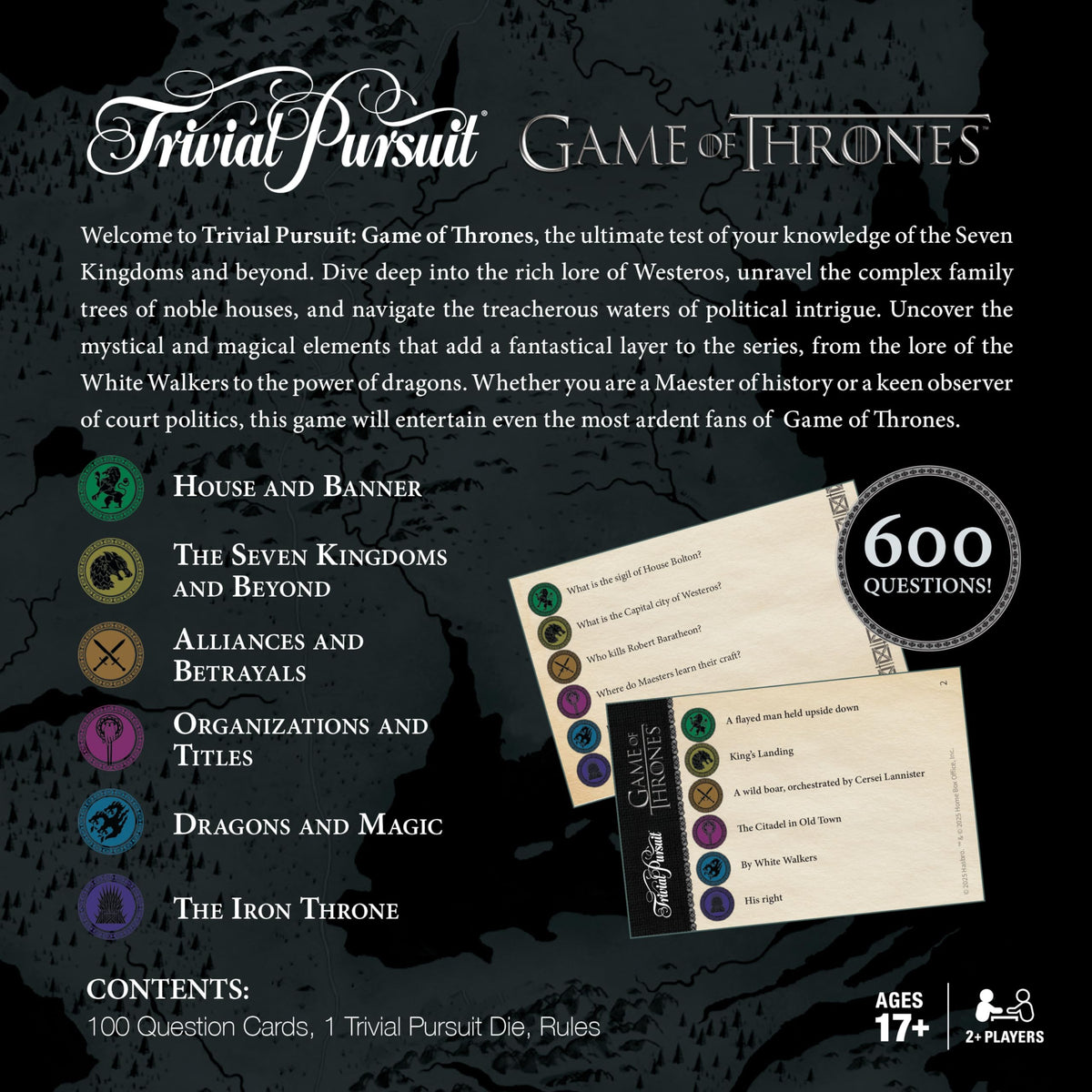 USAOPOLY Trivial Pursuit Game of Thrones quick-play board for social game nights