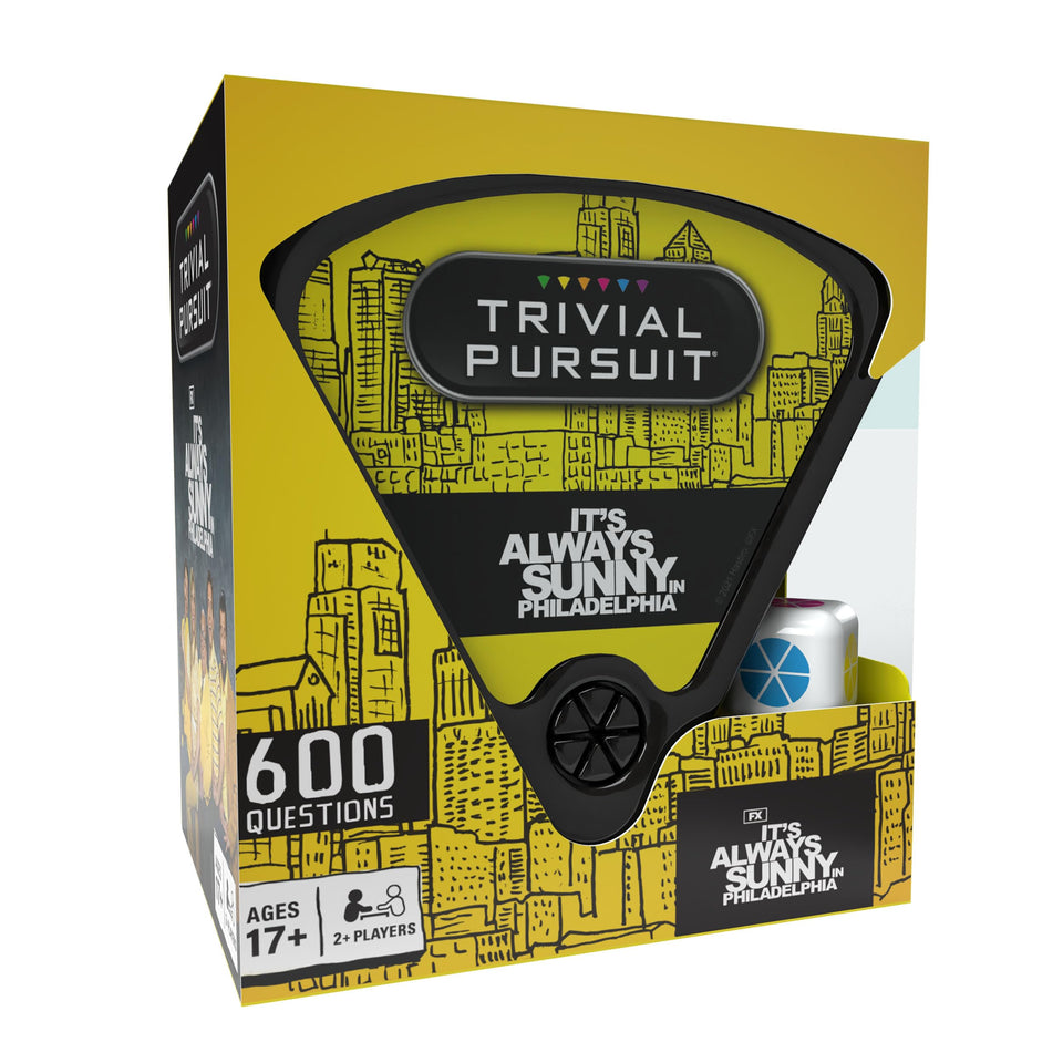 USAOPOLY Trivial Pursuit It's Always Sunny Quickplay Edition box for portable game night