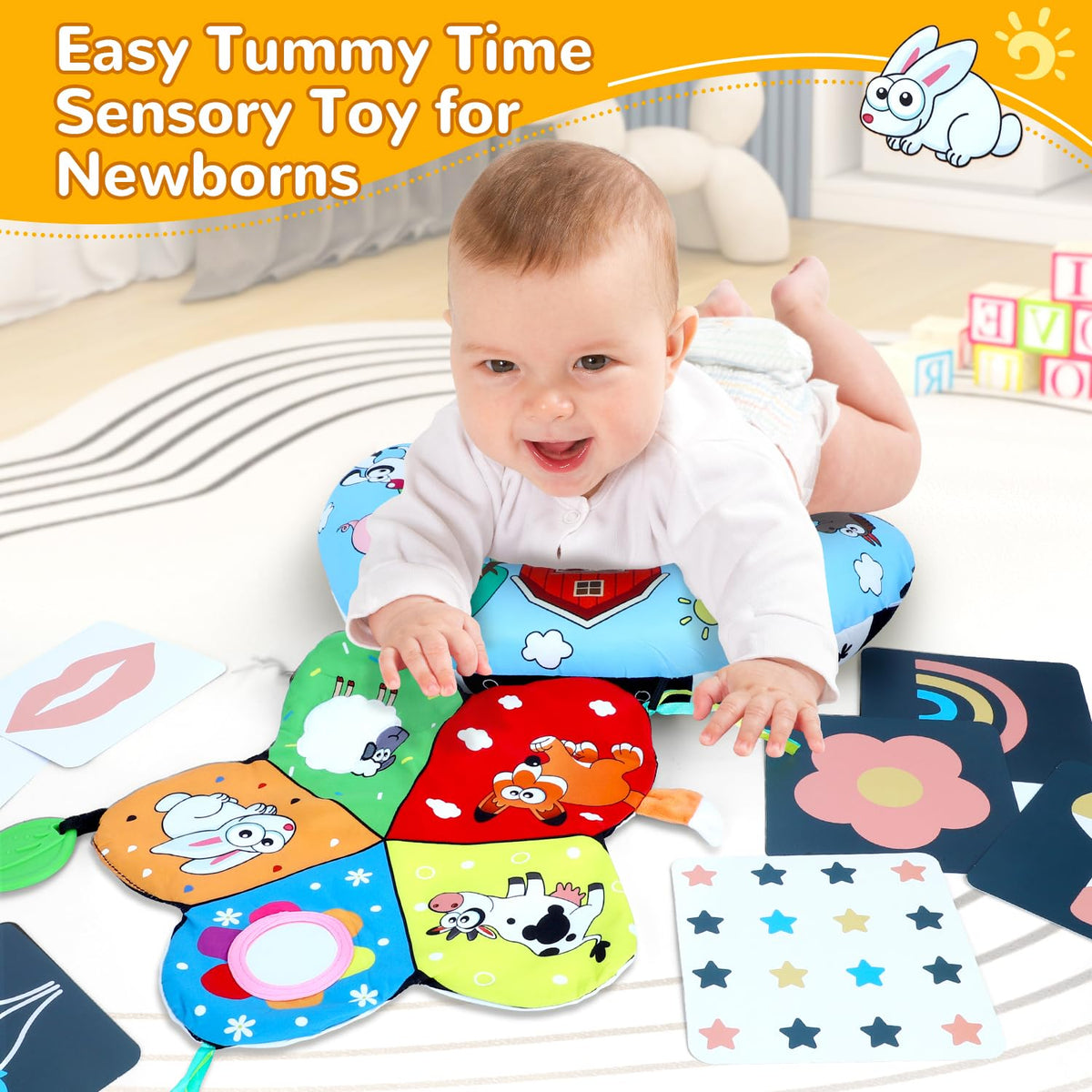 USATDD teether and crinkle toy providing safe textures for exploration