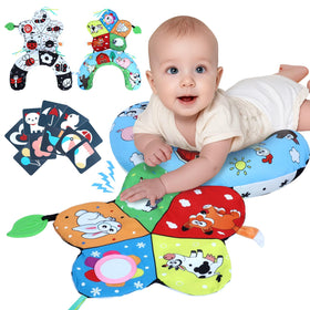 USATDD tummy time pillow with black and white pattern supporting newborn visual tracking
