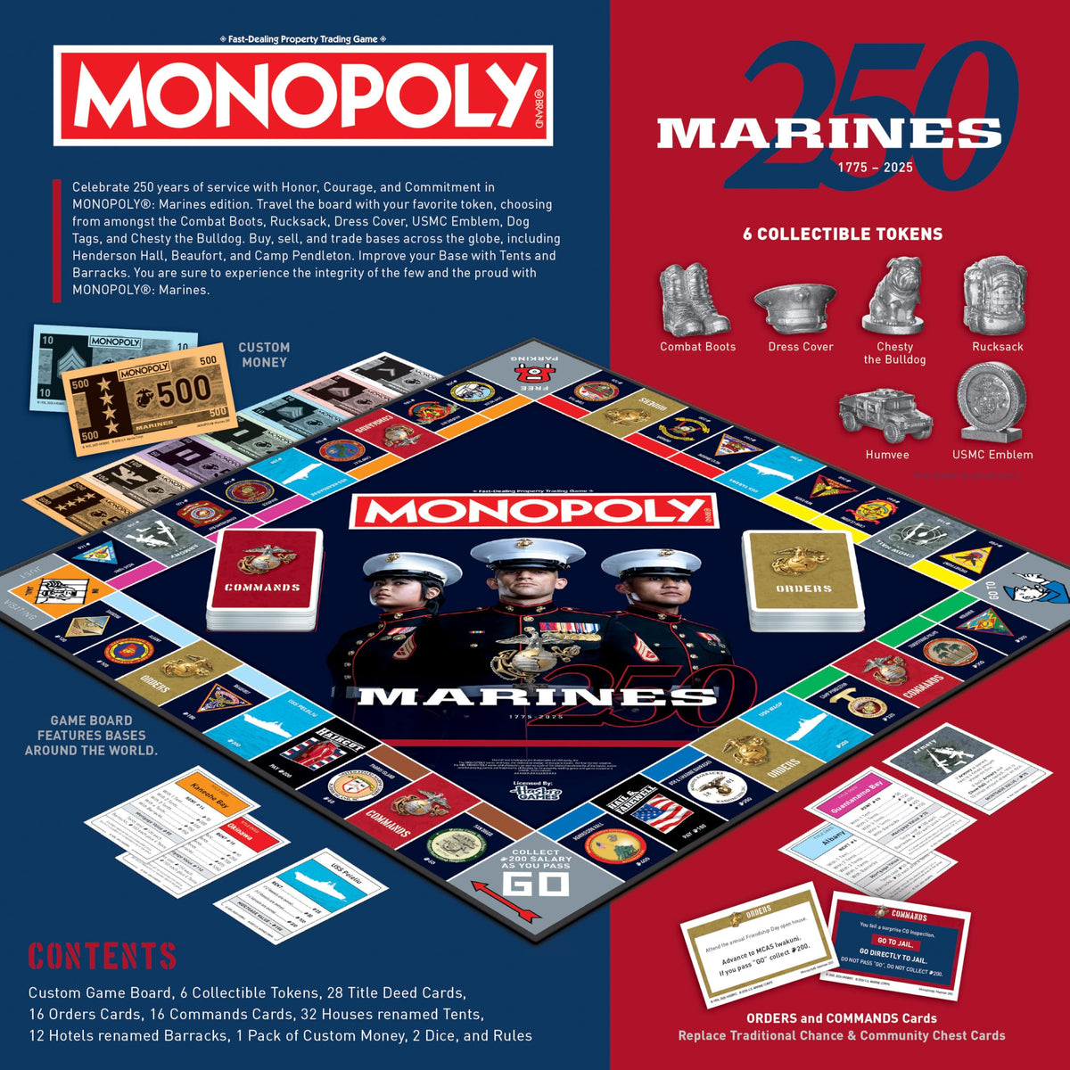 USAOPOLY Marines board game in action for family game night.