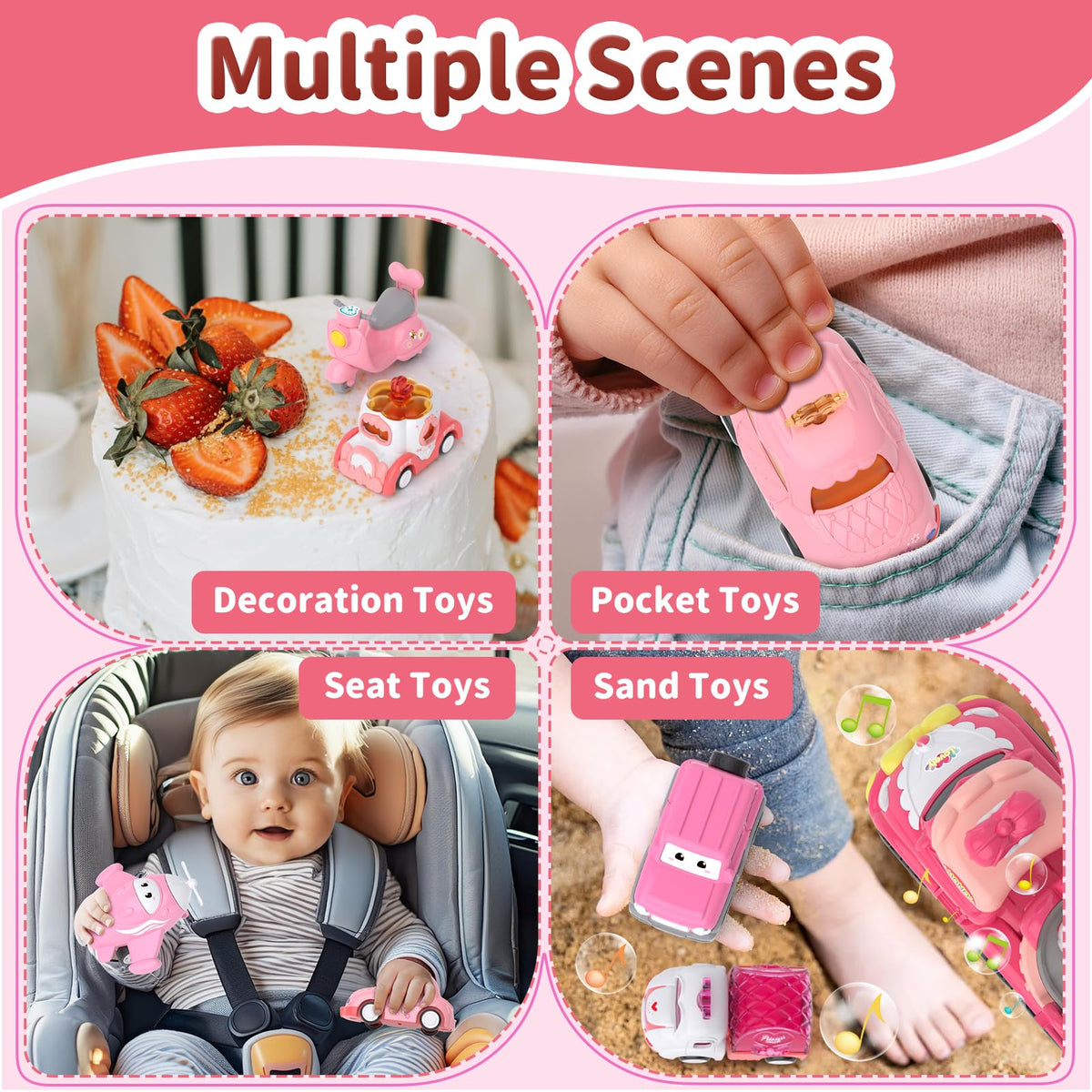 Usrela crown top button, lights and sounds engage attention during play.