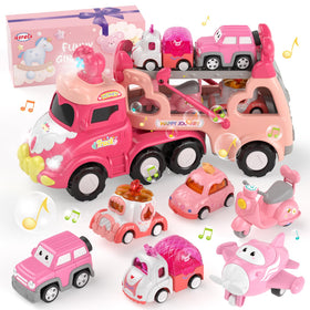 Usrela princess truck transport truck, durable ABS for safe toddler play.
