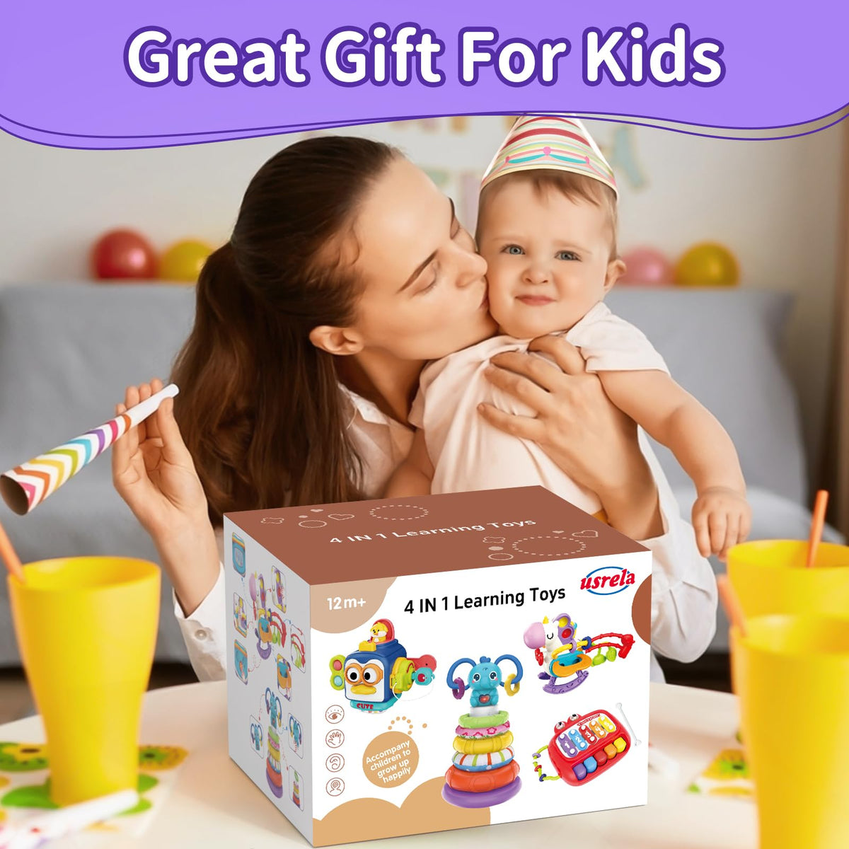 usrela travel pull-string toy provides on-the-go entertainment for toddlers