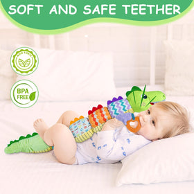 Ussybaby crocodile caterpillar toy crinkle paper close-up