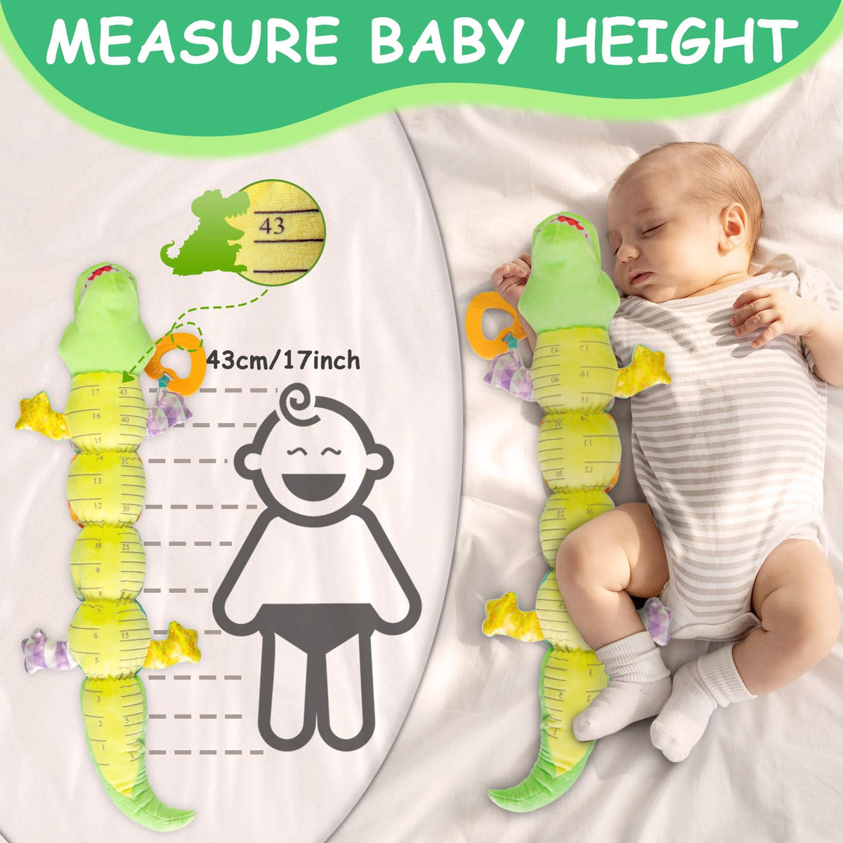 Ussybaby crocodile caterpillar toy squeaker sound in action