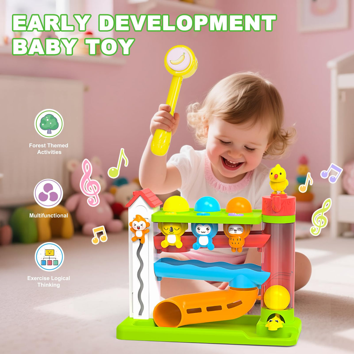 Ussybaby forest theme with lights and sounds engages curious toddlers during play