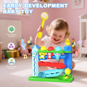 Ussybaby Hammer Toy Ball-Drop demonstrates drop-and-respond play.