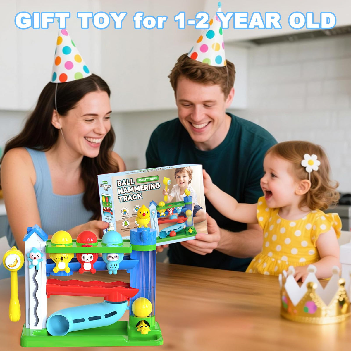 Ussybaby Hammer Toy Safe-Edges ensures toddler-friendly exploration.