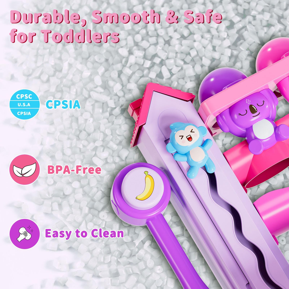 Ussybaby toy offers 10 cheerful melodies to accompany touch and toss.
