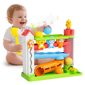 Ussybaby Toddler Musical Toy with green ball-track promotes motor skills and color recognition