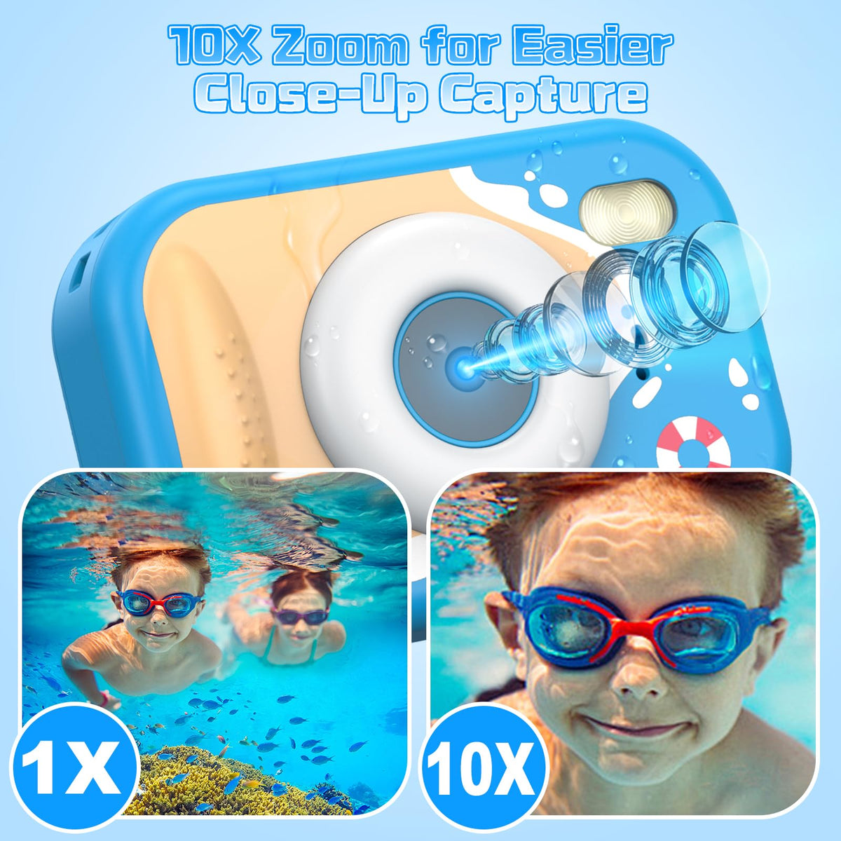 Usteetic Kids Camera 10x digital zoom broadens storytelling options