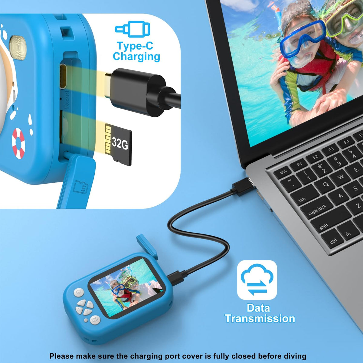 Usteetic Kids Camera durable ABS shell withstands everyday play