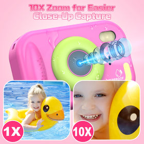Usteetic Kids Camera frames and filters enhance photos.