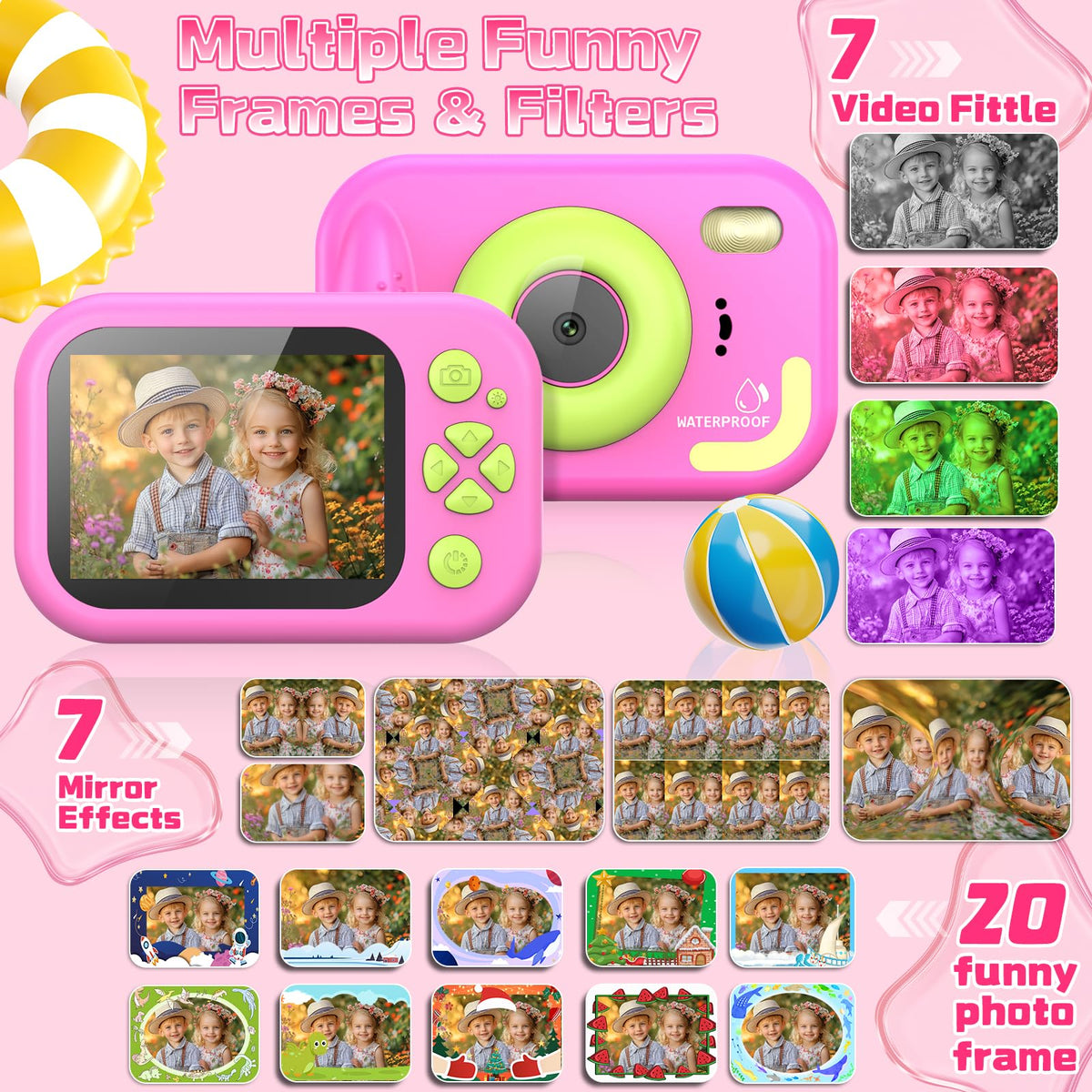 Usteetic Kids Camera captures pool moments in bright detail.