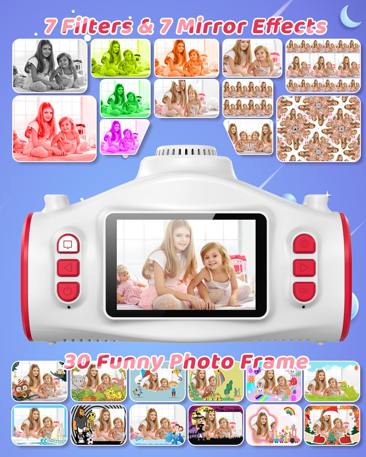 Usteetic Kids Camera with Projector long battery life for extended play