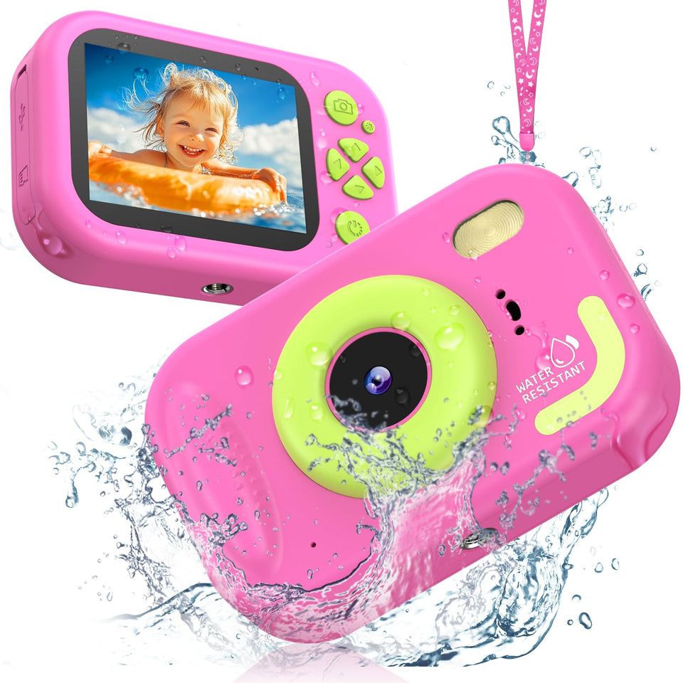 Usteetic Kids Camera waterproof IP68 for pool adventures and splashproof moments.