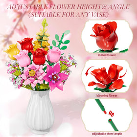 Utbttor Flowers Bouquet Building Set Mother’s Day gift idea