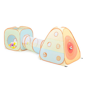 UTEX 3-in-1 pop-up play tent assembly view highlights quick setup for busy families.